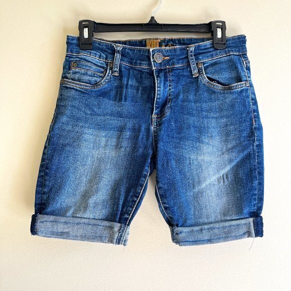 KUT from the KLOTH Womens Jeans‎ Shorts Size 2 Petite Blue Katy Boyfriend - Picture 1 of 6